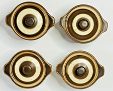 Denby Russet Set of 2 Covered Casserole Dishes Vintage 80's Brown England Crock