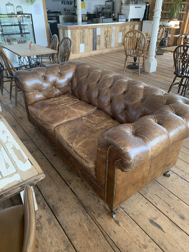 Vintage leather chesterfield - vintage,