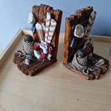 VINTAGE NAUTICAL RESIN  BOOK ENDS LIFE BELT  OARS ROPE, DECKING 