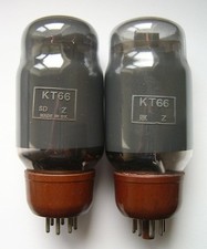 TWO GEC KT66 VALVES TUBES SMOKED GREY GLASS TESTED STRONG GENALEX MADE IN UK