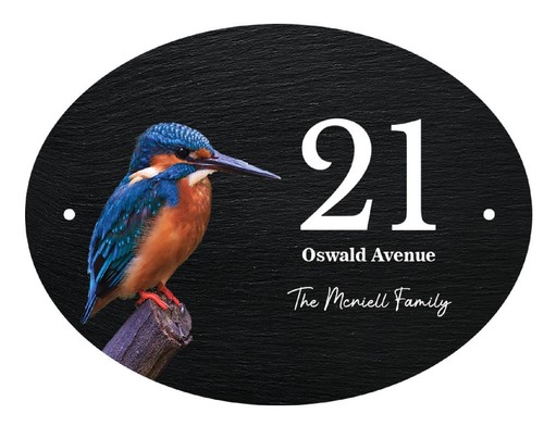 Personalised oval slate house - oval,