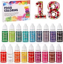 Food Colouring Liquid Set,18 Colors x 10ml Food Grade Food Dye Edible-Vibrant
