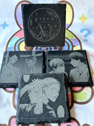 Given engraved slate coaster - given,