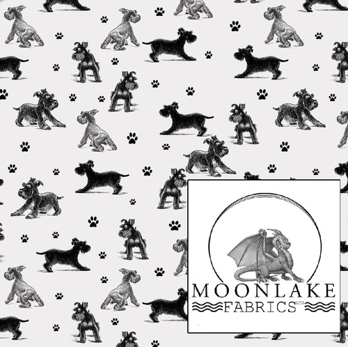Schnauzer sketch fabric - schnauzer, 100%