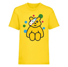 New Boys Girls Spotty Pudsey Bear Setting T-Shirt Charity Children In Need Top