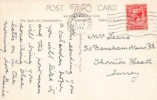 FAMILY HISTORY - POSTCARD - LEWIS - THORTON HEATH BENSHAM MANOR ROAD SURREY 4