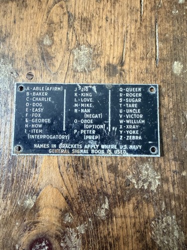 Ww2 navy small metal plate - navy,