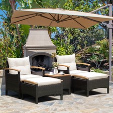 5 Piece Patio Rattan Furniture