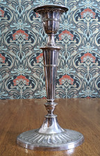 Irish Antique Gibson & Co Belfast Silverplated Column Candlestick Holder Adams