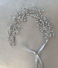 Stunning Silver Diamanté Crystal Hair Vine Bridal Wedding Prom
