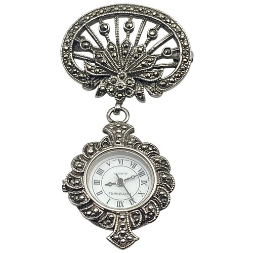 Women art deco brooch watch - women's,