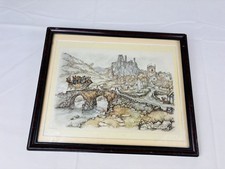 Vintage Framed Print Anton Pieck Stagecoach On Bridge