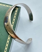 Solid Silver Vintage Bangle Hallmarked Retro Torque Bracelet