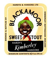 England - Beer Label - Hardys & Hansons, Kimberley - Blackamoor Sweet Stout