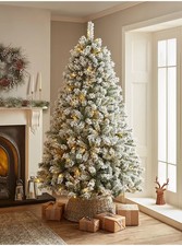 Green 7ft Flocked Pre Lit Christmas Tree - New Other