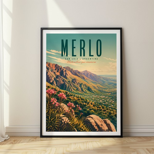 Merlo poster argentina travel - merlo,
