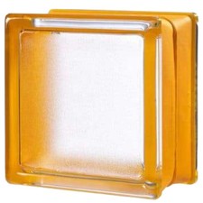Apricot Mini Glass Brick/Block Privacy Square Frosted Effect 146mm²  x 80mm