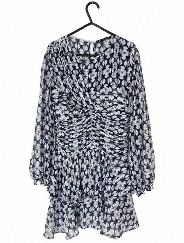Zara blue printed ruched mini - zara,