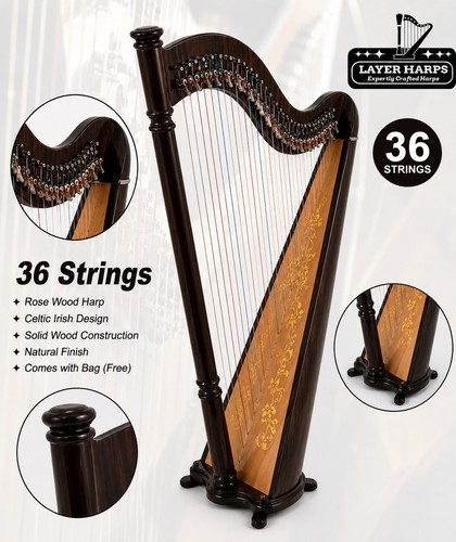 New strings rose wood harp - strings,