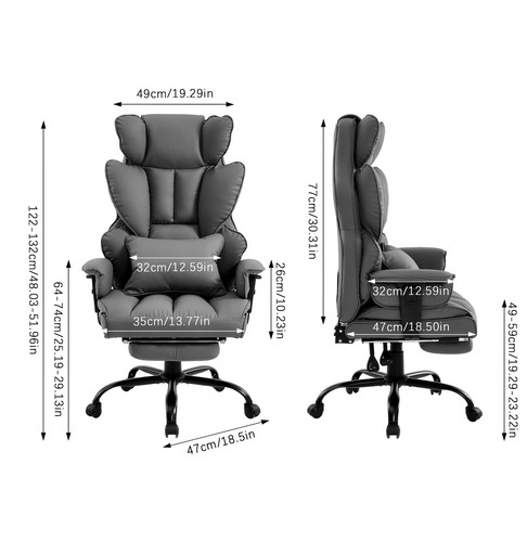 Faux leather office chair - office,