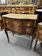 Antique Kingwood Louis XVI Style Rosewood Marble Top Chest of Drawers / Commode