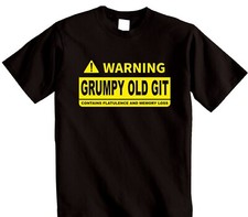 Warning Grumpy Old Git T-Shirt | Funny Novelty Gift for Dad or Grandad