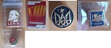 Bundle of 5 Vintage USSR Russian Soviet Pin Badges
