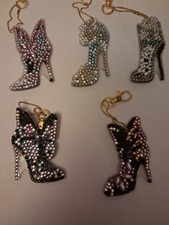 Sparkling hand bag and shoes keychains/ bag charms