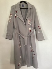 TU Stunning Premium Collection Grey Lined Maxi Coat With Embroidered Flowers 18