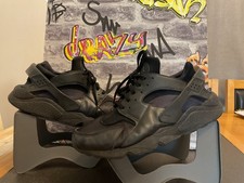 Nike Air Huarache Men`s triple Black Trainers Uk  12 smart casual gym🔥