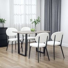 Boucle Dining Chairs Set of 4