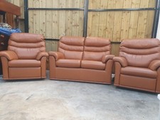 G Plan Malvern Leather Suite, 2x Dual Motor Lift & Rise Recliners +2 Seater Sofa