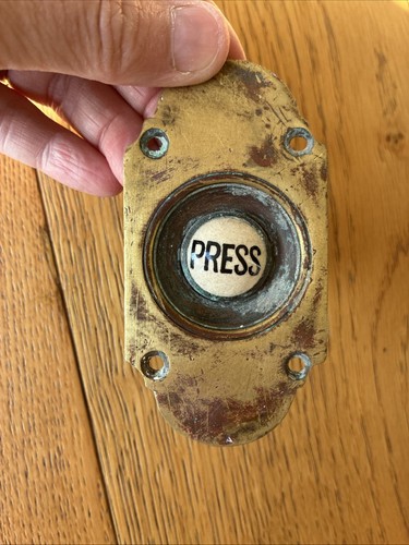 Vintage brass bell push - brass,