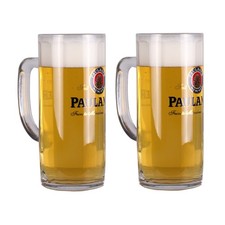 2 x Paulaner Tankard Beer Pint Glass - 50cl Brand New Gift Lover Pub Bar