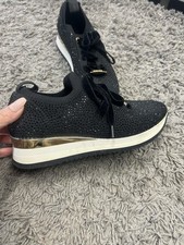 Carvela Gorgeous Black Stretch Glittery Sparkle  Sneakers Trainers Size 5