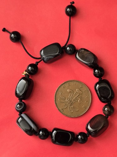 Lola rose black agate bracelet - black,