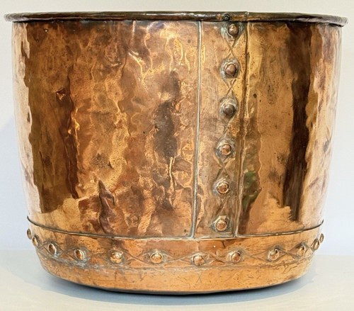Large antique copper planter - antique,