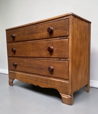 ANTIQUE BLONDE OAK CHEST OF