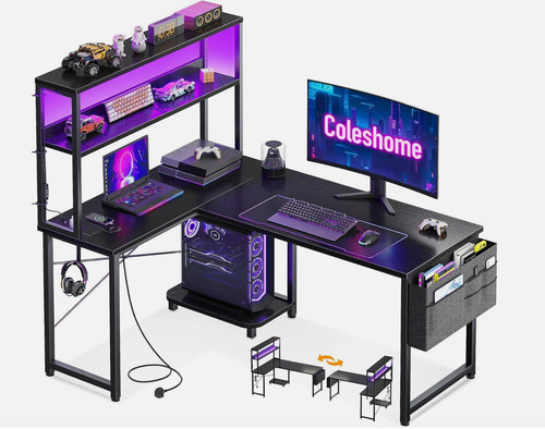 Shaped gaming desk with - gaming,