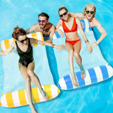 2 Packs Inflatable Summer Swimming Hammock Floating Water Float Pool Lounge Bed