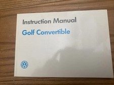 VOLKSWAGEN VW GOLF Convertible Car Owner's Instruction manual 1990 