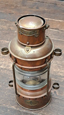 Davey of London Anchor  Lamp copper. 4" Lantern paraffin oil ships lamp mast