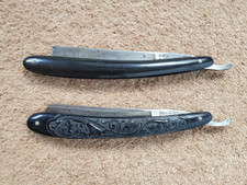 Antique Vintage Straight Razors Joseph Rodgers & Sons With Box & Crown Castle