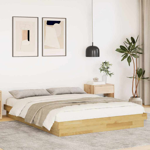 Bed frame solid oak - bed,