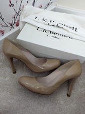 L.K. Bennett Shilo Taupe Leather Mid Heeled Court Shoes UK 6 EU 39 rrp £175