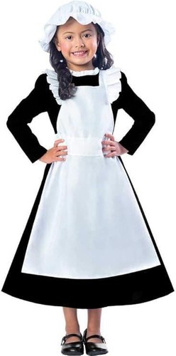 Girls black victorian maid - black,