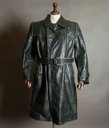 Vintage 1940s leather - leather, trench