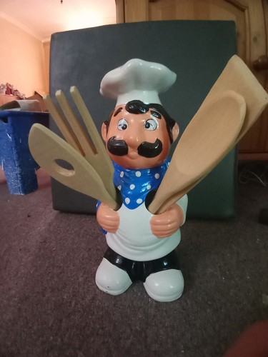 Vintage ceramic chef - ceramic,