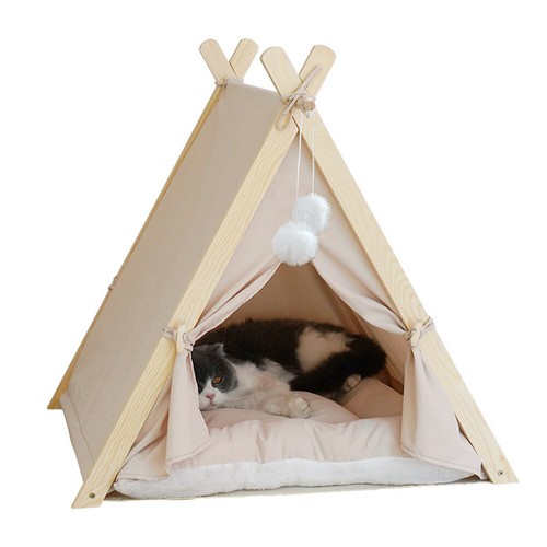 Triangle wood frame pet cat - frame,