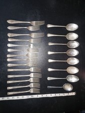 Old Silver Cutlery Mixed Set of 8 Spoon and 14 Forks All A1 Silver Plated